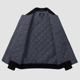 Men's Winter Bomber Jacket, Quilted & Windproof Zip-Up Coa