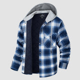 Men's Quilted Flannel Jacket with Hood – Warm & Casual