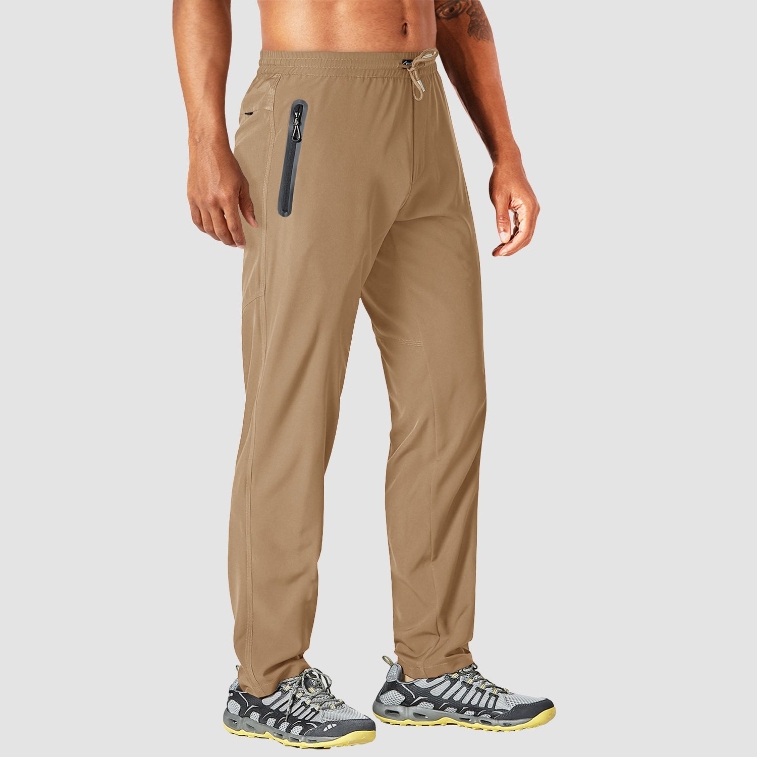 Men's Quick Dry Track Pants - Lightweight, Zipper Pockets