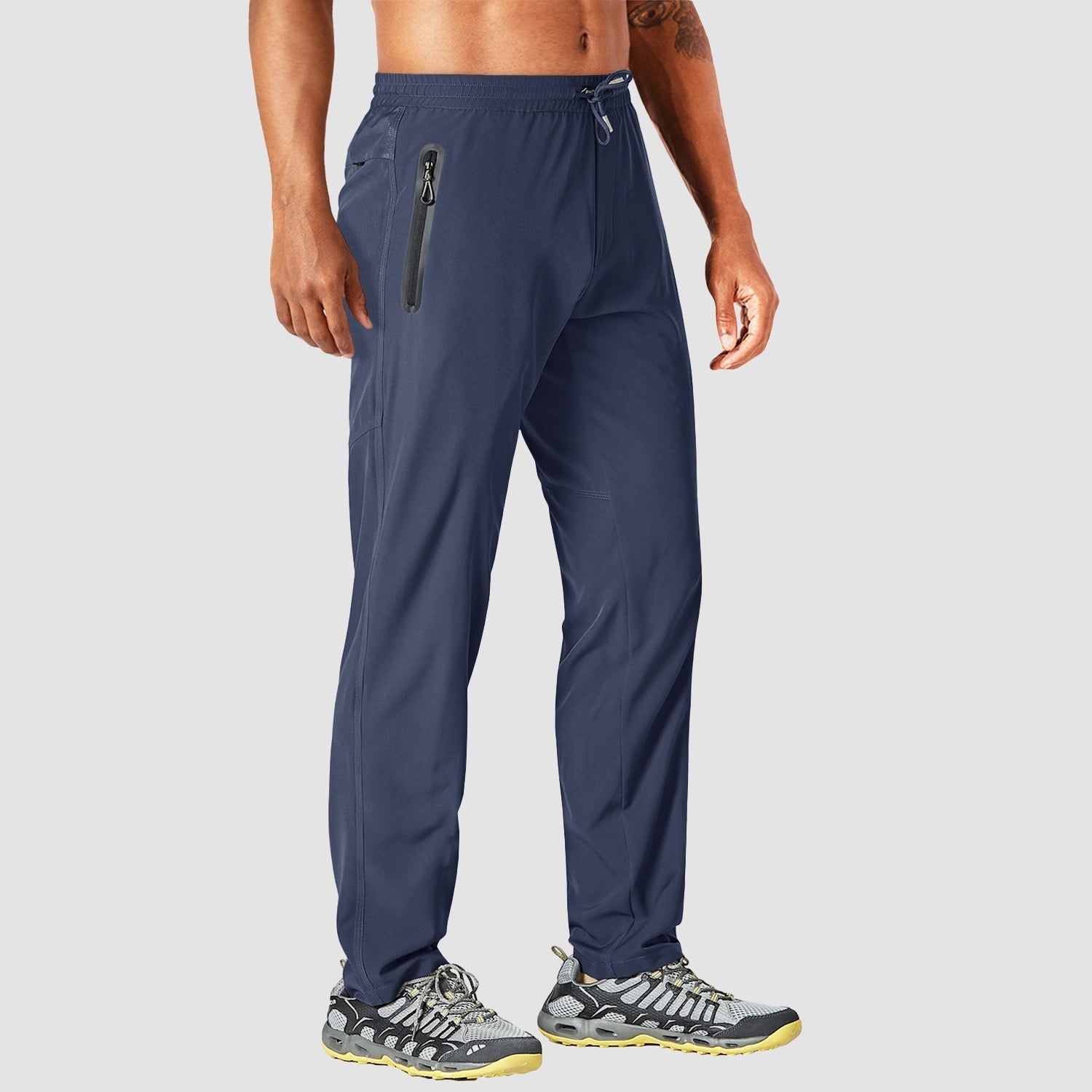 Men's Quick Dry Track Pants - Lightweight, Zipper Pockets