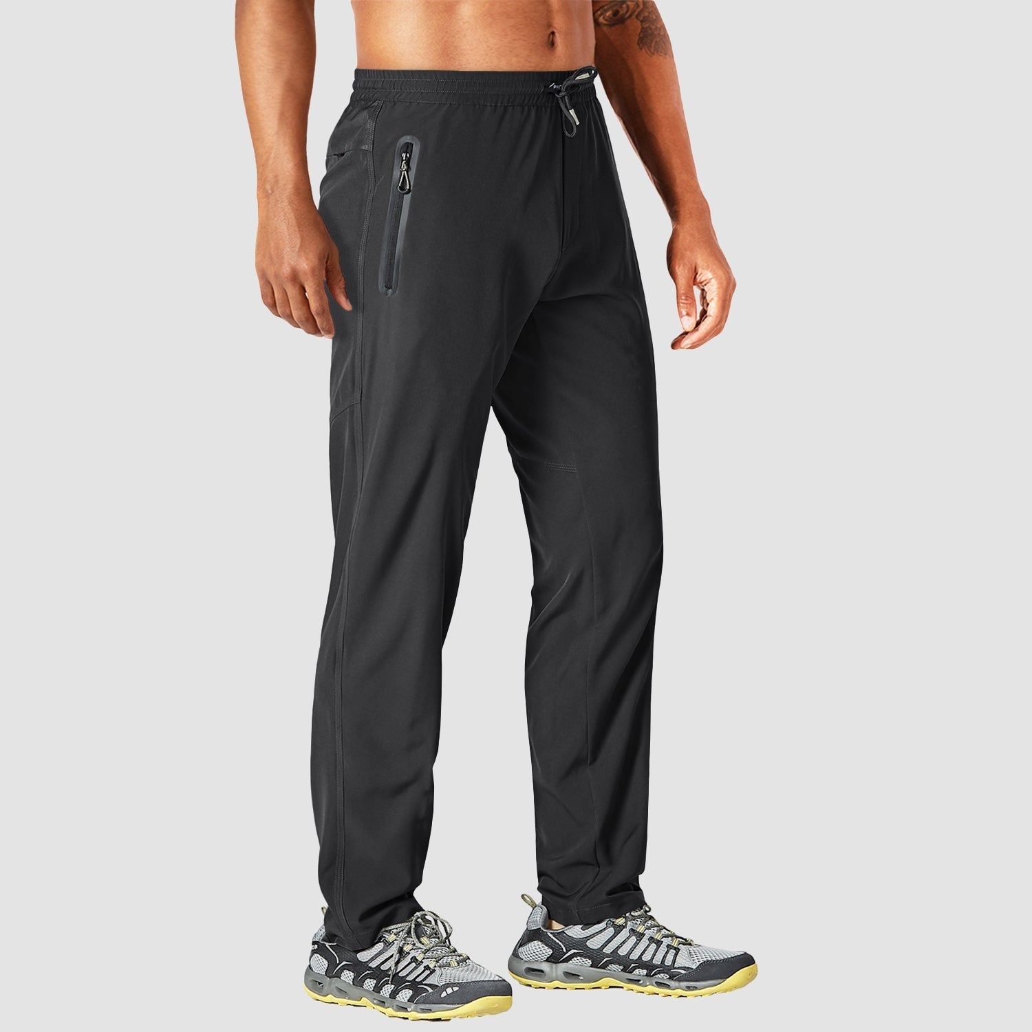 Men's Quick Dry Track Pants - Lightweight, Zipper Pockets