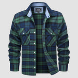 Men's Long Sleeve Cotton Plaid Flannel Shirt
