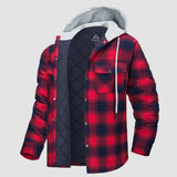 Men's Quilted Flannel Jacket with Hood – Warm & Casual