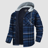 Men's Quilted Flannel Jacket with Hood – Warm & Casual