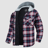 Men's Quilted Flannel Jacket with Hood – Warm & Casual