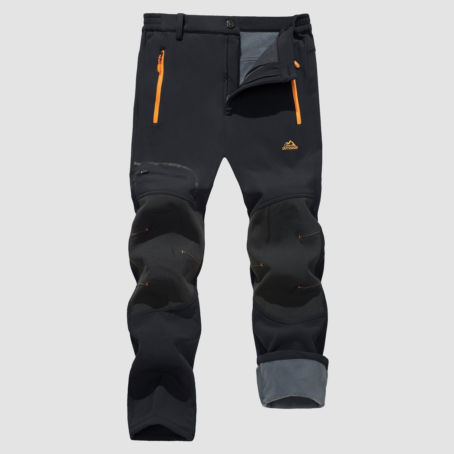 Men's Fleece Lined Softshell Pants Water Resistant Ski Pants