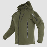 Men's Winter Tactical Jacket - 8 Pockets, Hooded, Water & Wind Resistant
