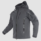Men's Winter Tactical Jacket - 8 Pockets, Hooded, Water & Wind Resistant