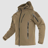 Men's Winter Tactical Jacket - 8 Pockets, Hooded, Water & Wind Resistant