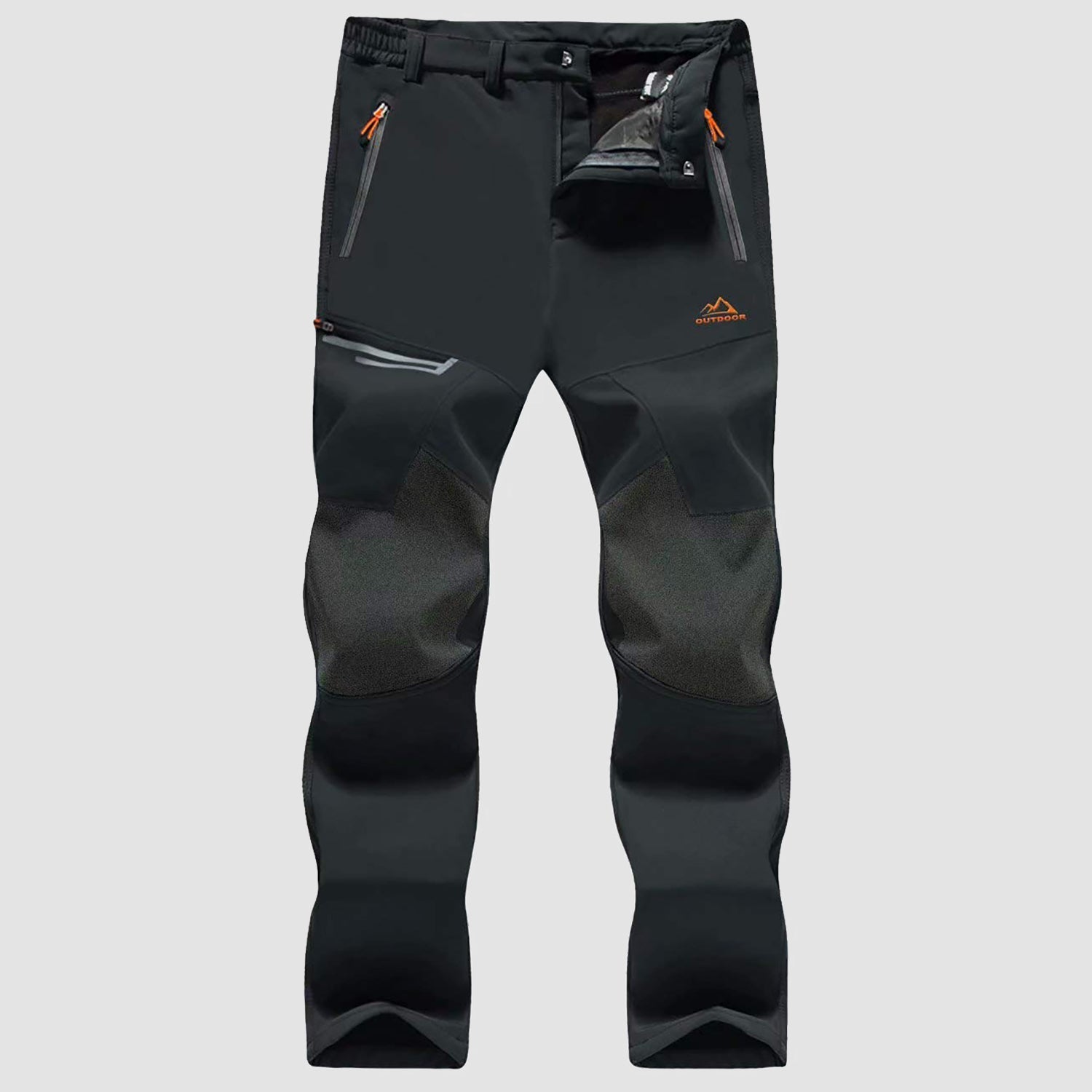Men's Fleece-Lined Ski Pants - Water-Resistant, 4 Zip Pockets