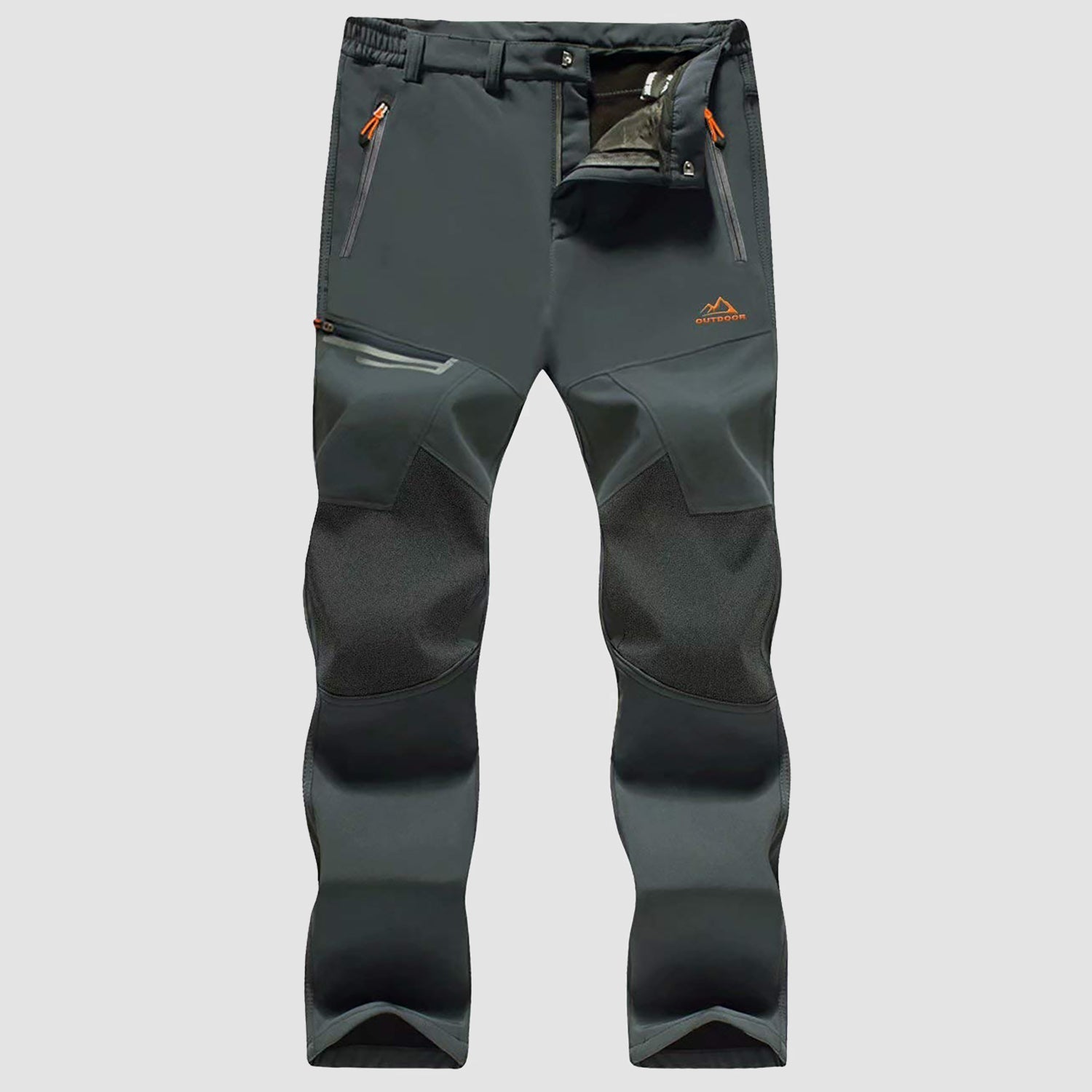 Men's Fleece-Lined Ski Pants - Water-Resistant, 4 Zip Pockets