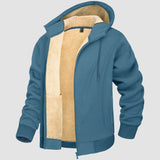 Men's Fleece Lined Zipper Hoodie Jacket - Warm Winter Coat