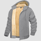 Men's Fleece Lined Zipper Hoodie Jacket - Warm Winter Coat