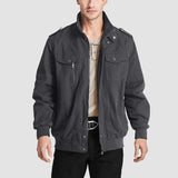 Men's Lightweight Cotton Cargo Jacket with Zip Pockets