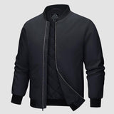 Men's Winter Bomber Jacket, Quilted & Windproof Zip-Up Coa
