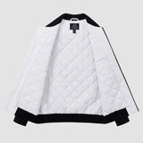 Men's Winter Bomber Jacket, Quilted & Windproof Zip-Up Coa