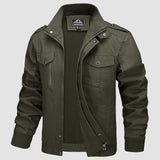 Men's Lightweight Cotton Cargo Jacket with Zip Pockets