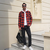 Men's Long Sleeve Cotton Plaid Flannel Shirt