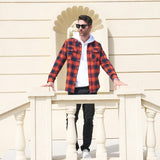 Men's Long Sleeve Cotton Plaid Flannel Shirt