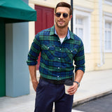 Men's Long Sleeve Cotton Plaid Flannel Shirt