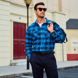 Men's Long Sleeve Cotton Plaid Flannel Shirt