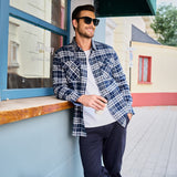 Men's Long Sleeve Cotton Plaid Flannel Shirt