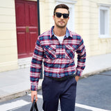 Men's Long Sleeve Cotton Plaid Flannel Shirt
