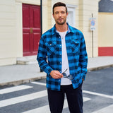 Men's Long Sleeve Cotton Plaid Flannel Shirt