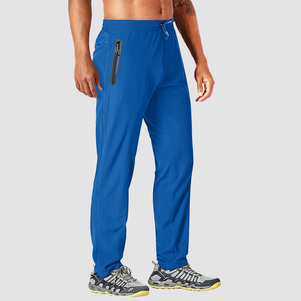 Men's Quick Dry Track Pants - Lightweight, Zipper Pockets