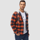Men's Quilted Flannel Jacket with Hood – Warm & Casual