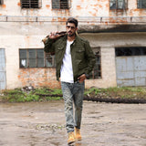 Men's Tactical Cargo Jackets Stand Collar Cotton Casual Jacket