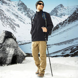 Men's Winter Fleece Jacket with 3 Pockets for Hiking & Outdoor